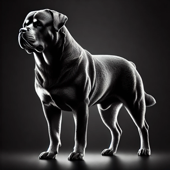 DALL·E 2024-11-27 22.17.48 - A full side-view of a strong, male Rottweiler 333